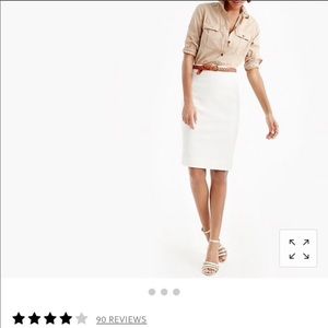 White J Crew Pencil Skirt